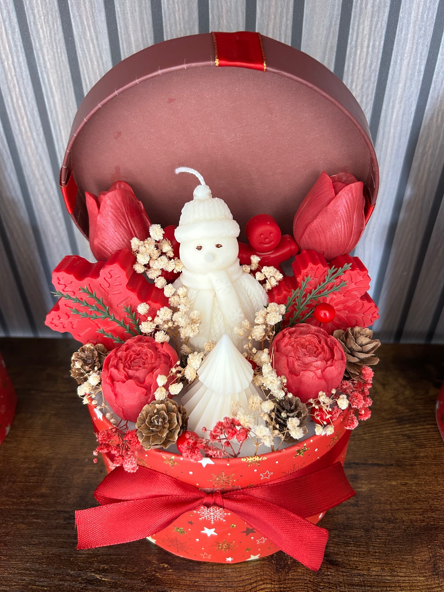 Composition bouquet fondant bougie parfumée