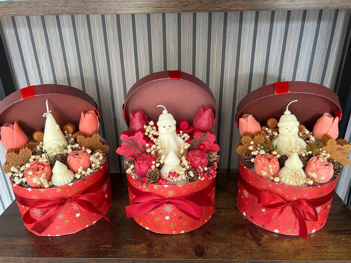 Composition bouquet fondant bougie parfumée